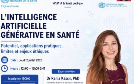 Rania Kassir - annonce WHO AFRO VCoP AI and Public Health