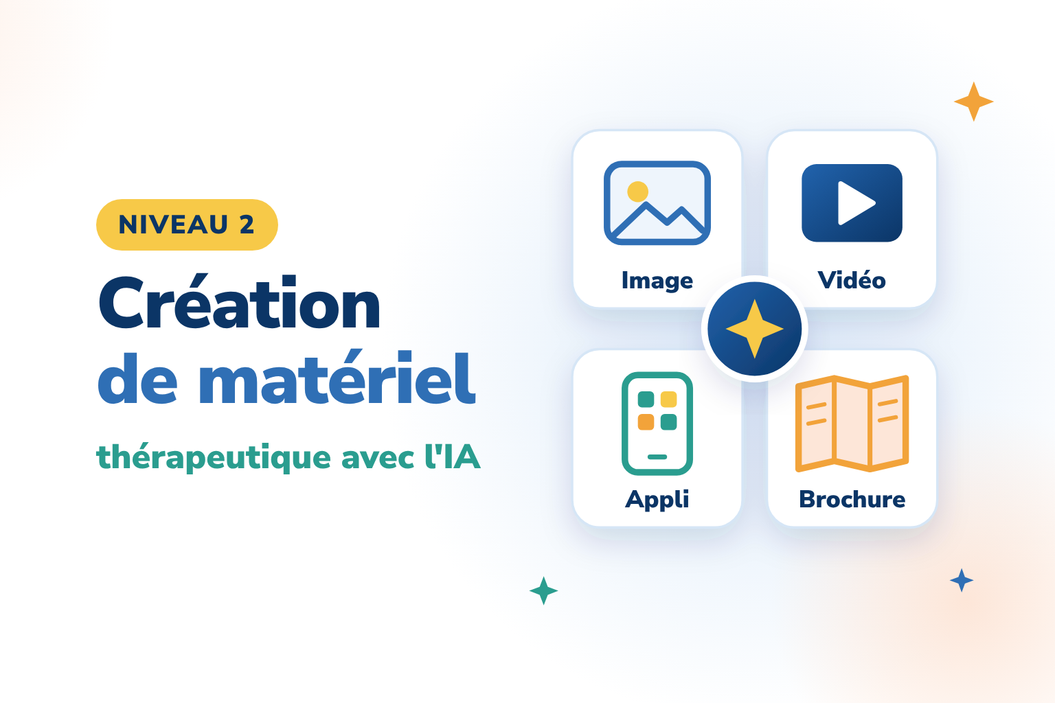 Niveau 2 – Création de matériel thérapeutique avec l'IA : image, vidéo, application, brochure