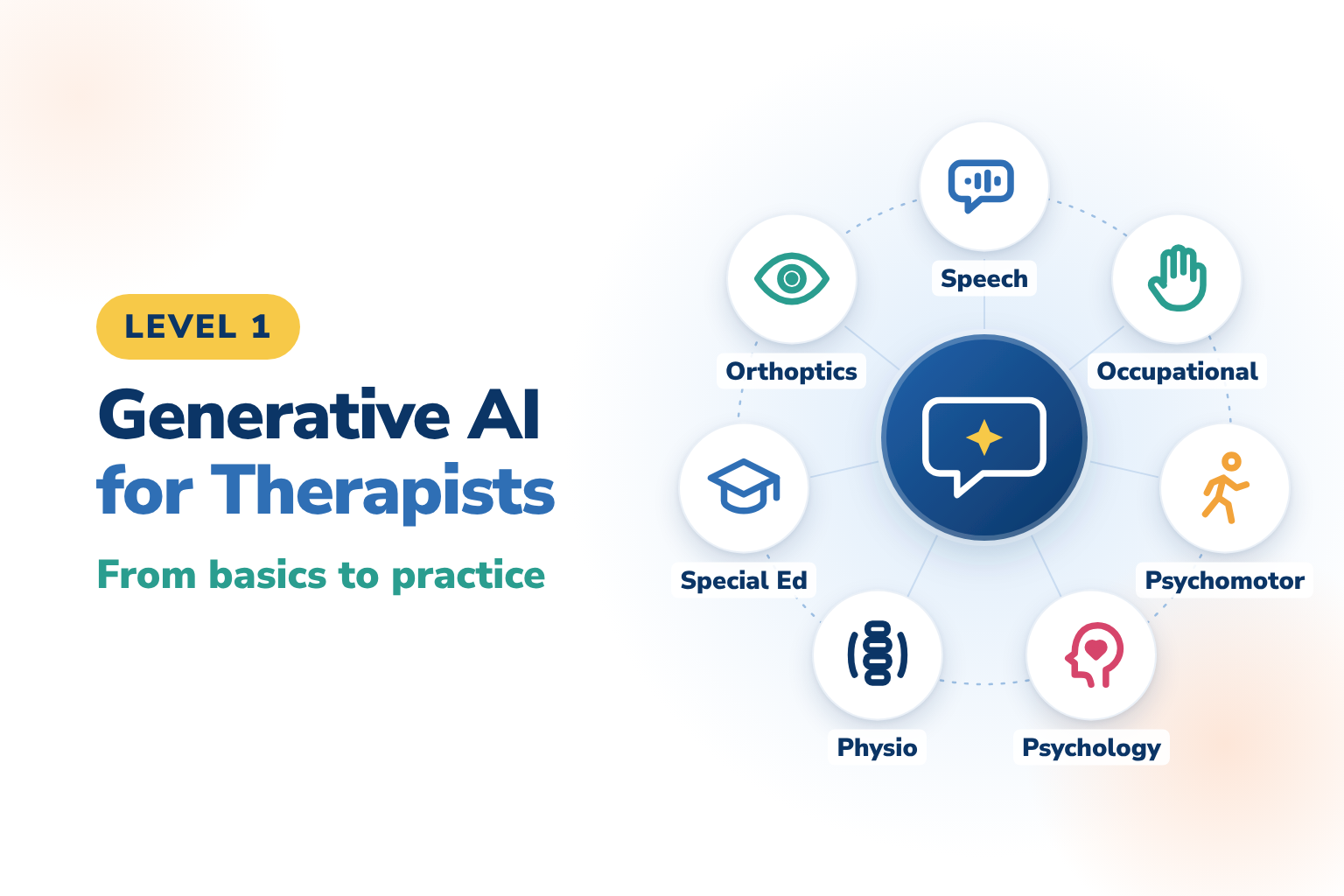 Level 1 – Generative AI for Therapists: speech, occupational, psychomotor, psychology, physio, special education, orthoptics